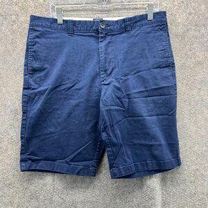 J Crew Shorts Men 34 Adult Blue Navy Chino Flat Front Casual Cotton Golf